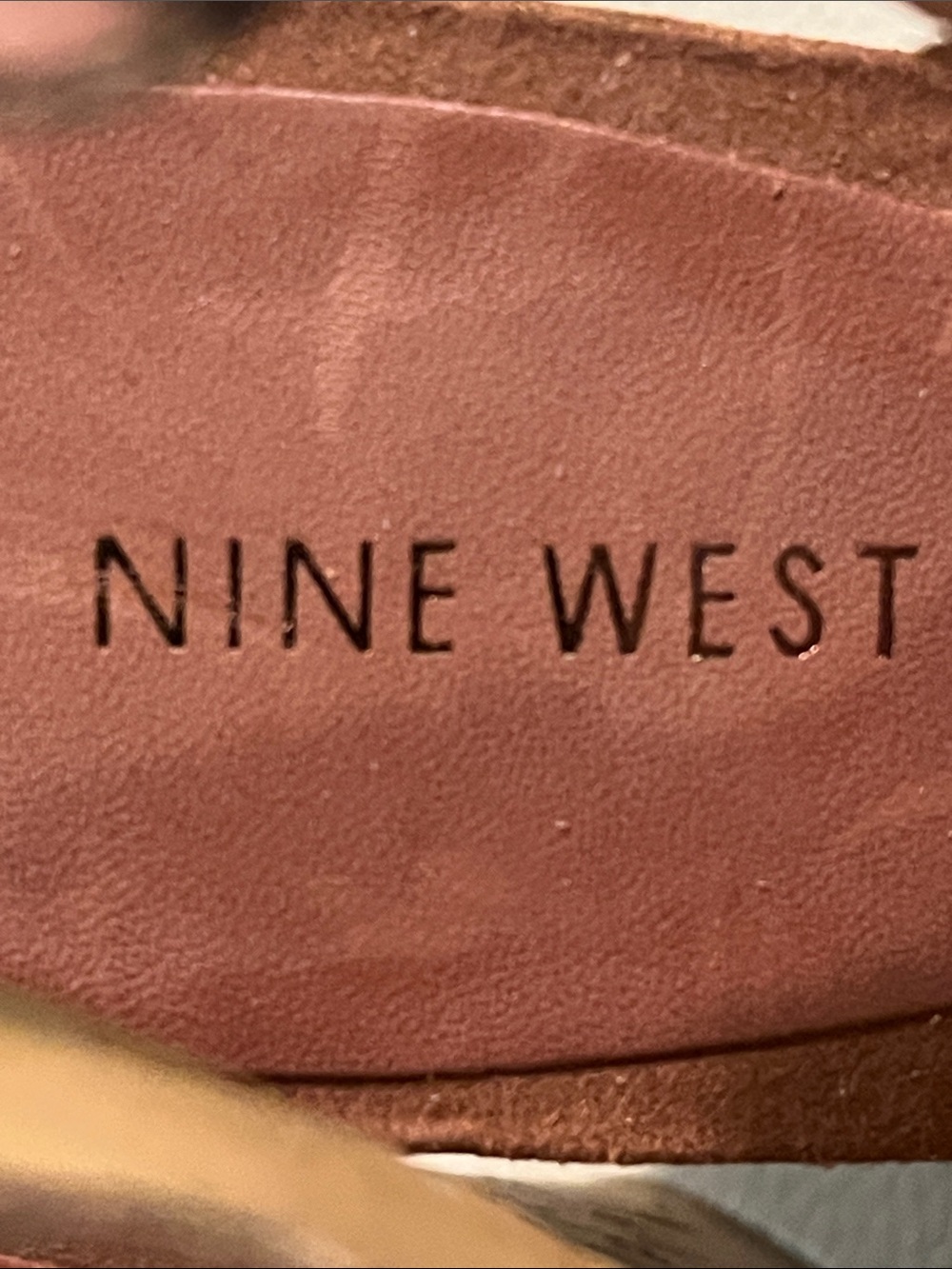 Nine West Brown Leather Cutout Cork Wedge Sandals Size 8 Beautiful - Picture 6 of 9
